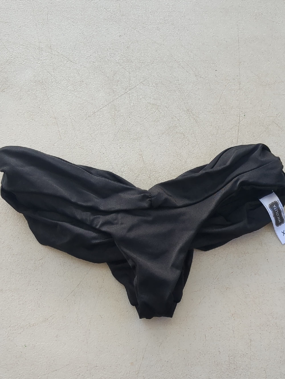 Nicolita Black Ruched Bikini Bottom